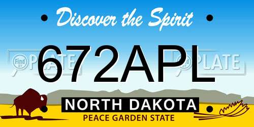 672APL North Dakota License Plate