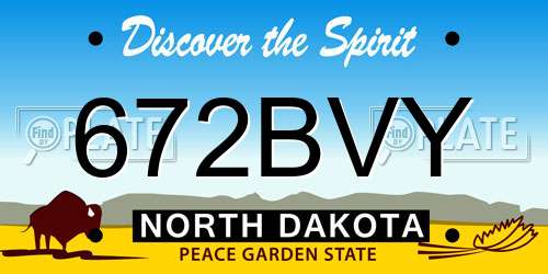 672BVY North Dakota License Plate