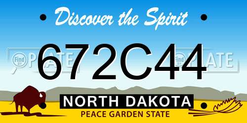 672C44 North Dakota License Plate