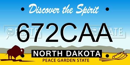 672CAA North Dakota License Plate