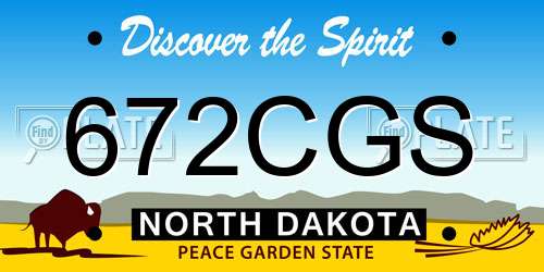 672CGS North Dakota License Plate