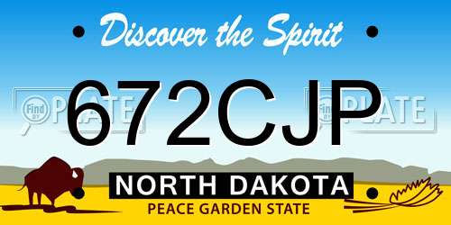 672CJP North Dakota License Plate