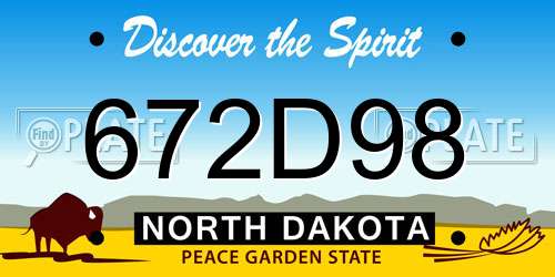 672D98 North Dakota License Plate