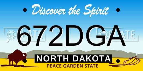 672DGA North Dakota License Plate