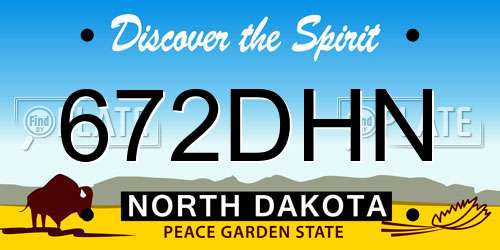 672DHN North Dakota License Plate