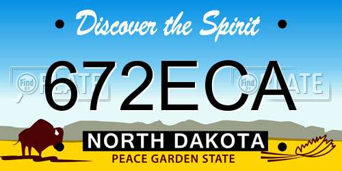 672ECA North Dakota License Plate
