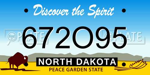 672O95 North Dakota License Plate