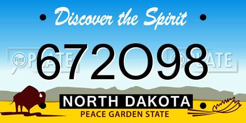672O98 North Dakota License Plate