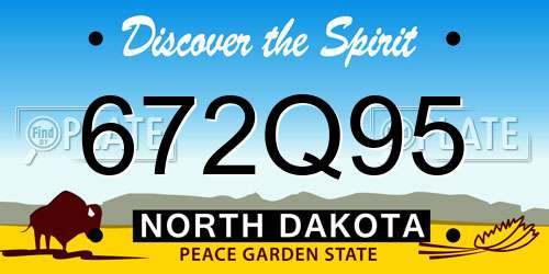 672Q95 North Dakota License Plate