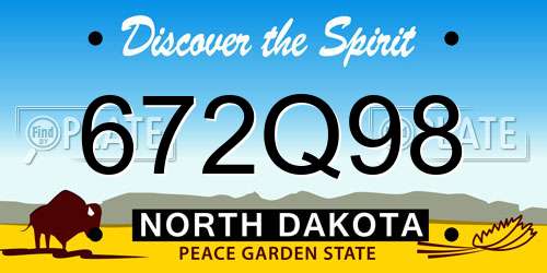 672Q98 North Dakota License Plate