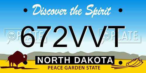 672VVT North Dakota License Plate