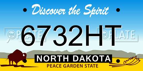 6732HT North Dakota License Plate
