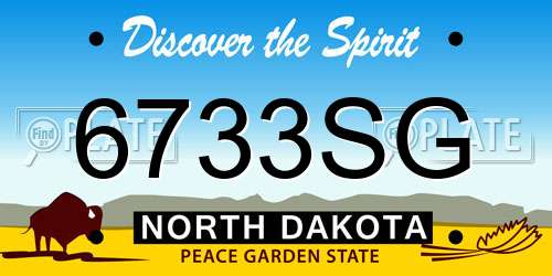 6733SG North Dakota License Plate