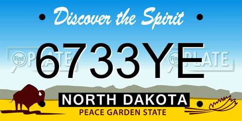 6733YE North Dakota License Plate
