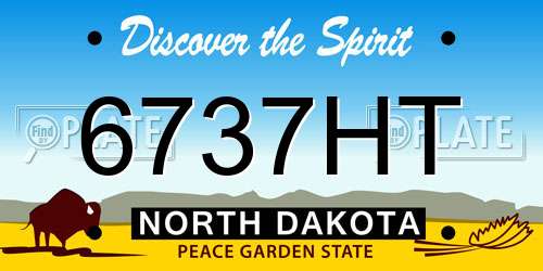 6737HT North Dakota License Plate