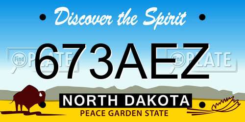 673AEZ North Dakota License Plate