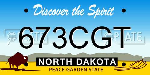 673CGT North Dakota License Plate