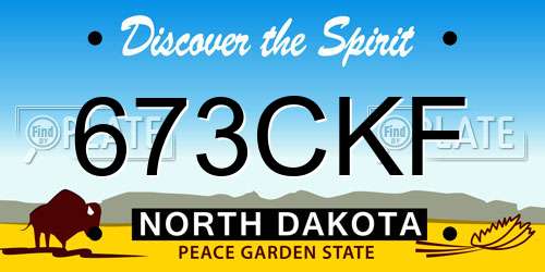 673CKF North Dakota License Plate