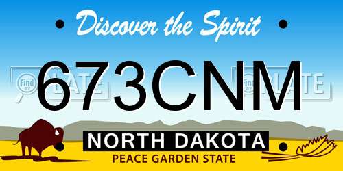 673CNM North Dakota License Plate