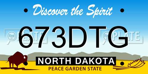 673DTG North Dakota License Plate