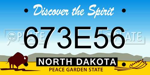 673E56 North Dakota License Plate
