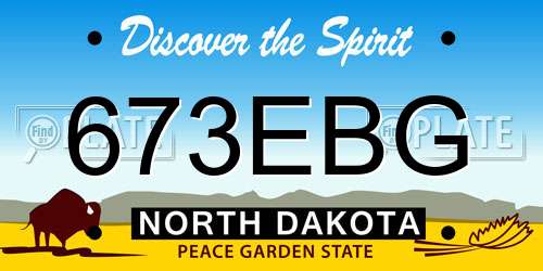 673EBG North Dakota License Plate