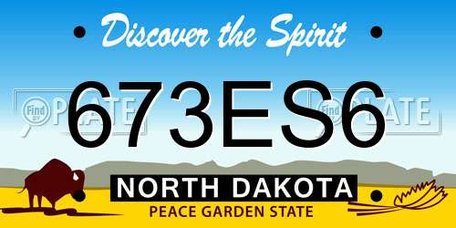 673ES6 North Dakota License Plate