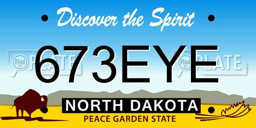 673EYE North Dakota License Plate
