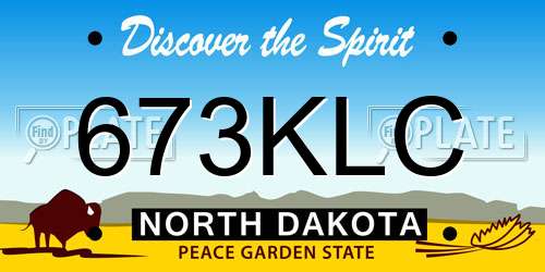 673KLC North Dakota License Plate