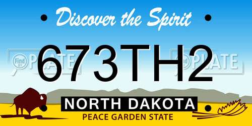 673TH2 North Dakota License Plate