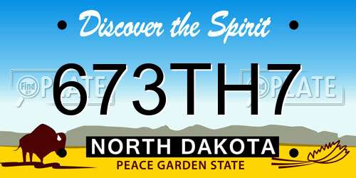 673TH7 North Dakota License Plate