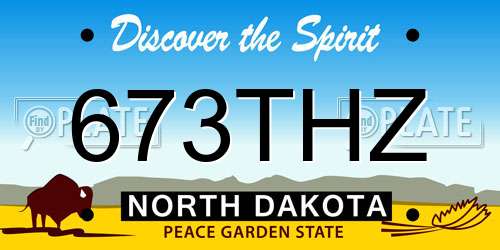 673THZ North Dakota License Plate