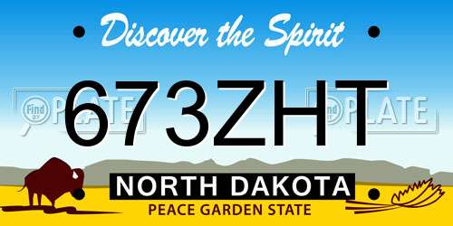 673ZHT North Dakota License Plate