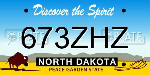 673ZHZ North Dakota License Plate