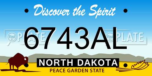 6743AL North Dakota License Plate