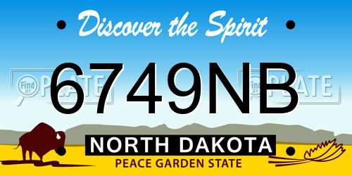 6749NB North Dakota License Plate