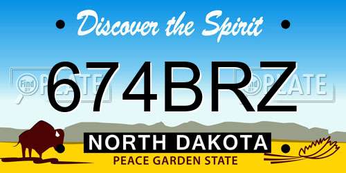 674BRZ North Dakota License Plate