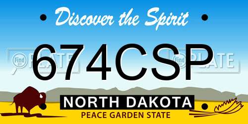 674CSP North Dakota License Plate