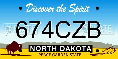 674CZB North Dakota License Plate