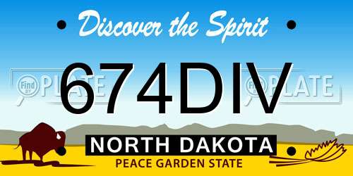 674DIV North Dakota License Plate