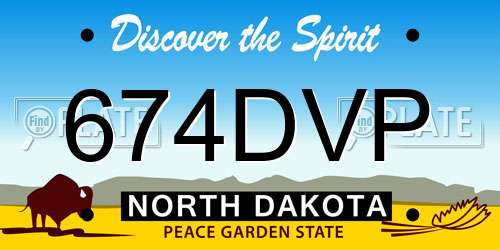674DVP North Dakota License Plate
