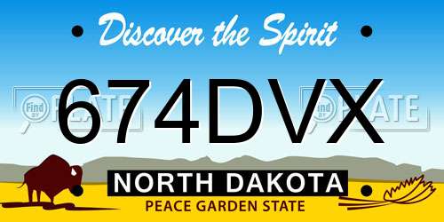 674DVX North Dakota License Plate
