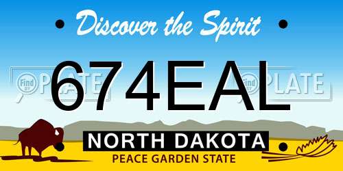 674EAL North Dakota License Plate