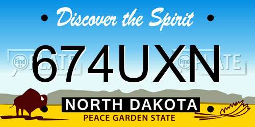 674UXN North Dakota License Plate