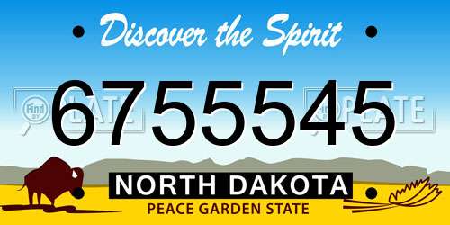 6755545 North Dakota License Plate