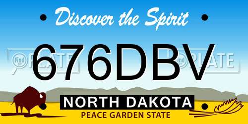 676DBV North Dakota License Plate