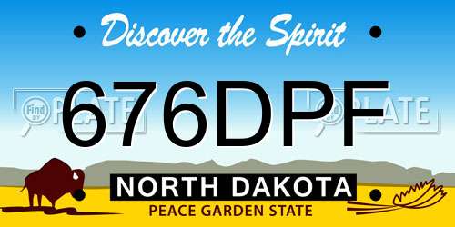 676DPF North Dakota License Plate
