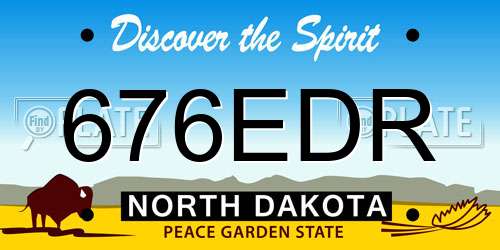 676EDR North Dakota License Plate