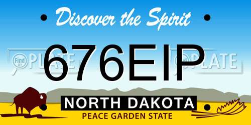 676EIP North Dakota License Plate