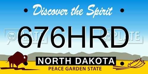 676HRD North Dakota License Plate